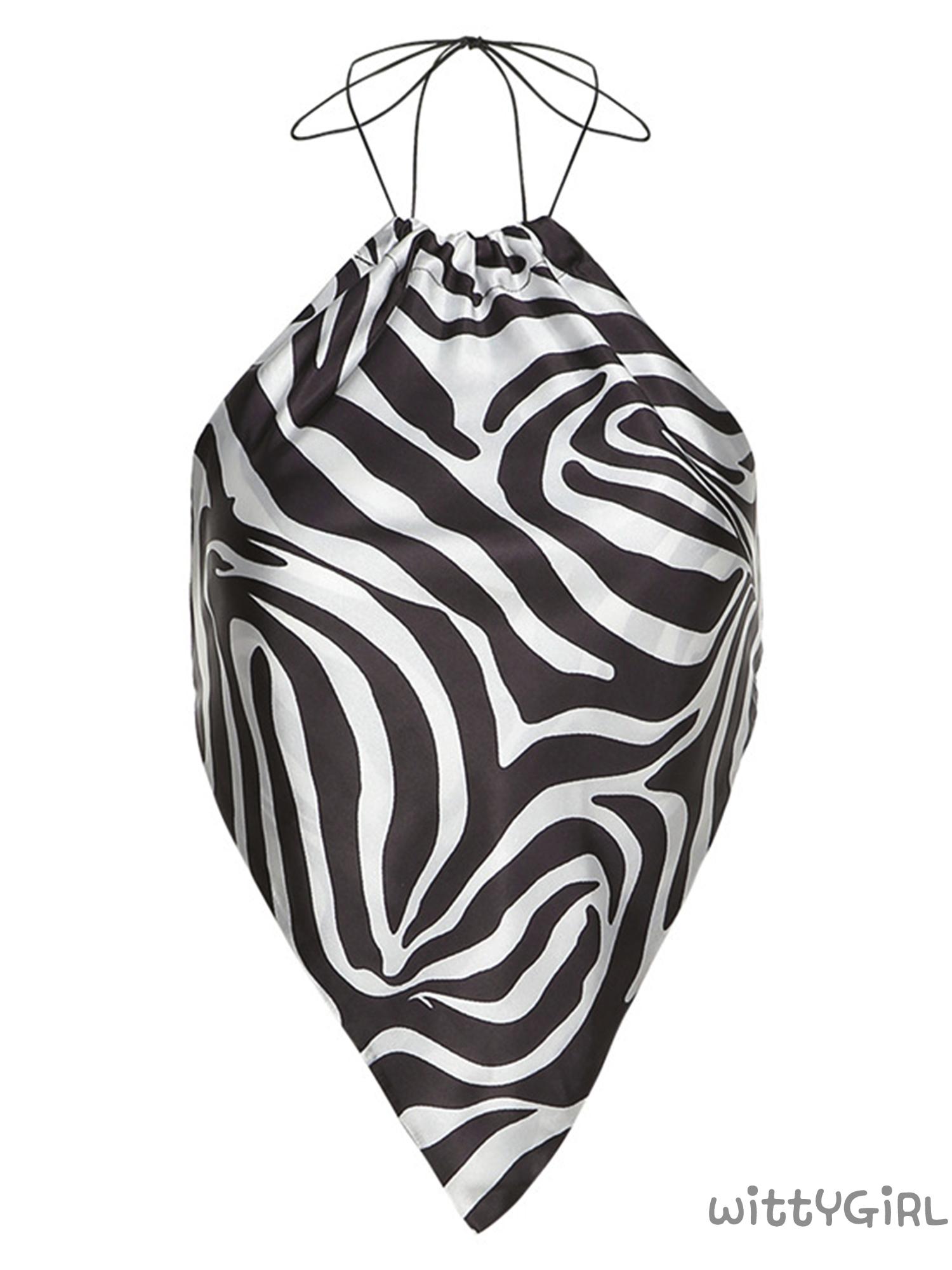 Áo Nữ Không Tay Hở Lưng Họa Tiết Sọc Ngựa Vằn Thời Trang Quyến Rũ | BigBuy360 - bigbuy360.vn