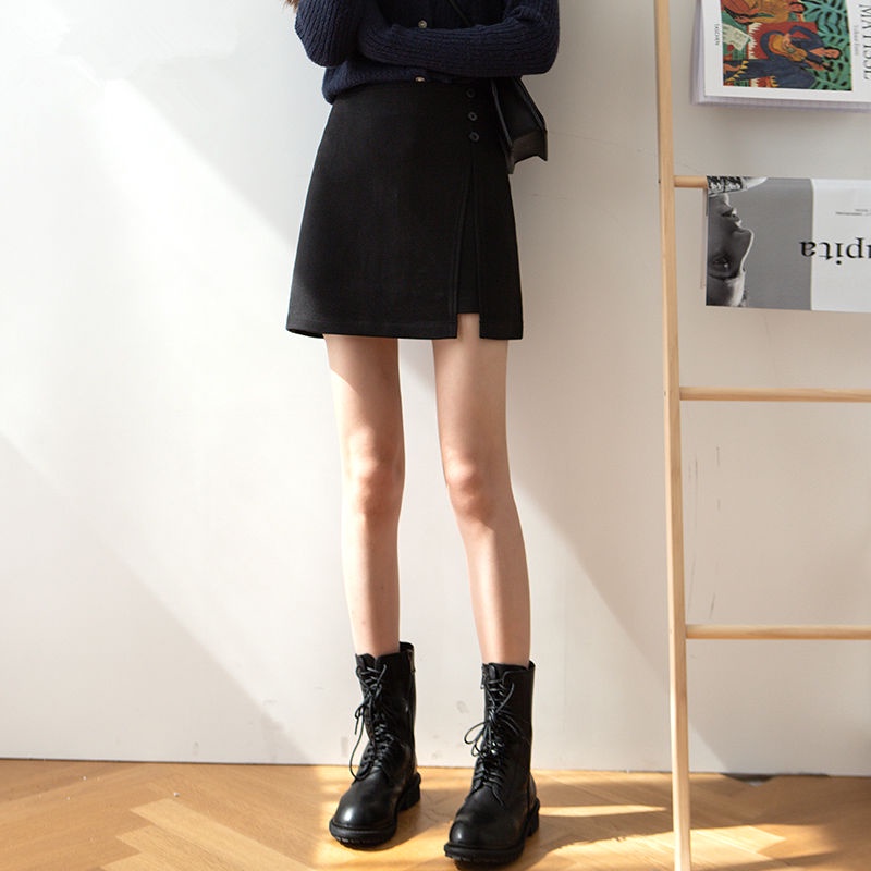 Chân váy chữ A ngắn lưng cao thời trang thu đông 77