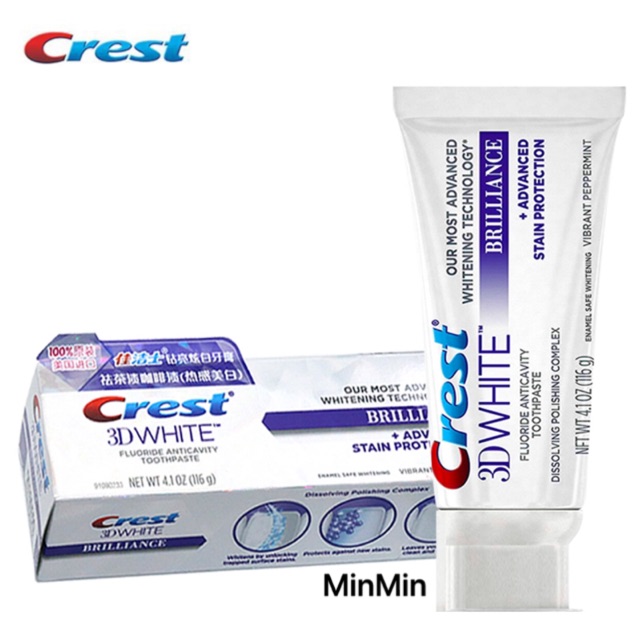 [CÓ SẴN] KEM CREST 3D WHITE 116G - 90G TUÝP LỚN TRẮNG RĂNG VƯỢT TRỘI HÀNG NHẬP TMALL (MẪU TIẾNG TRUNG TRÊN HỘP)