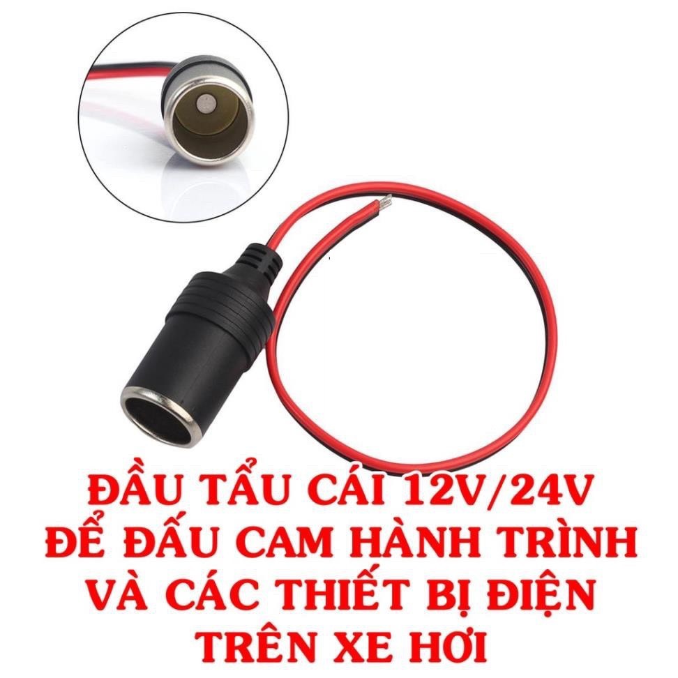 Tẩu cái 12V 24V DC tẩu đấu camera hành trình dây to tải lớn 120W 20A