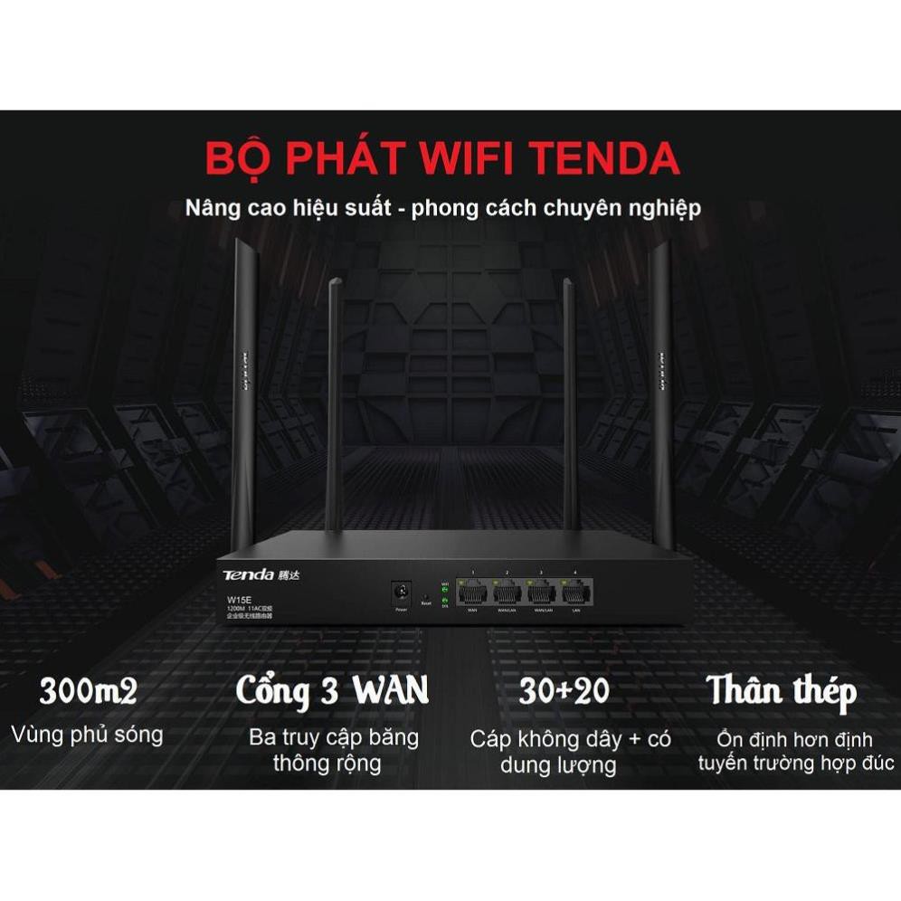✔️ bộ phát wifi,Bộ Phát WIFI Tenda W15e Ac1200mps Mạng Doanh Nghiệp 50 User () [MUA BAO NHIÊU TẶNG BẤY NHIÊU] | BigBuy360 - bigbuy360.vn