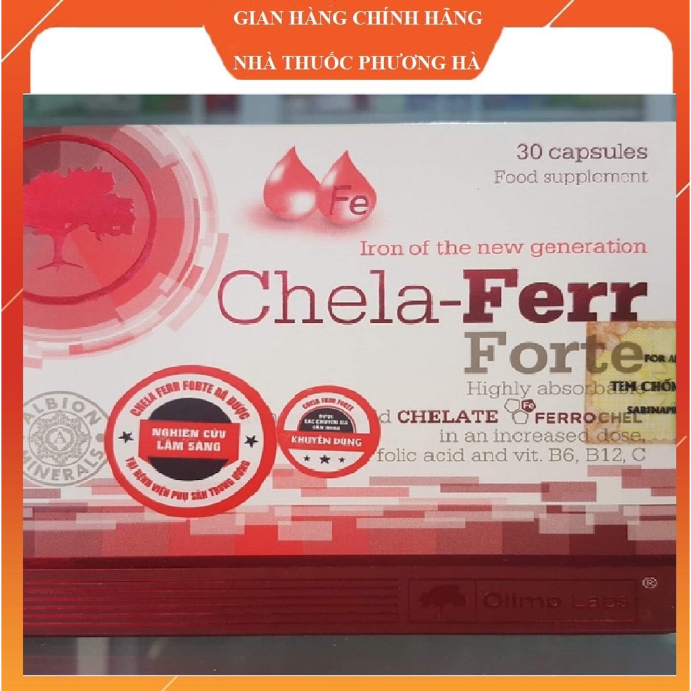 Chela-Ferr® Forte  Bổ sung sắt. cải thiện thiếu máu do thiếu sắt