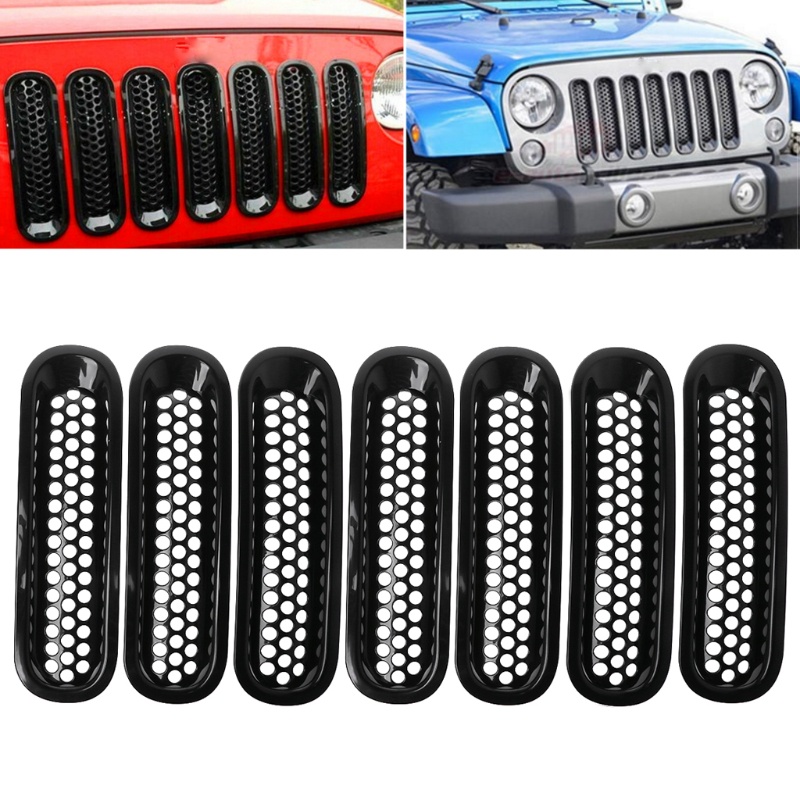 Lưới Tản Nhiệt Màu Đen Nhám Gắn Mui Xe Jeep Wrangler Jk 2007-2017 Ốp