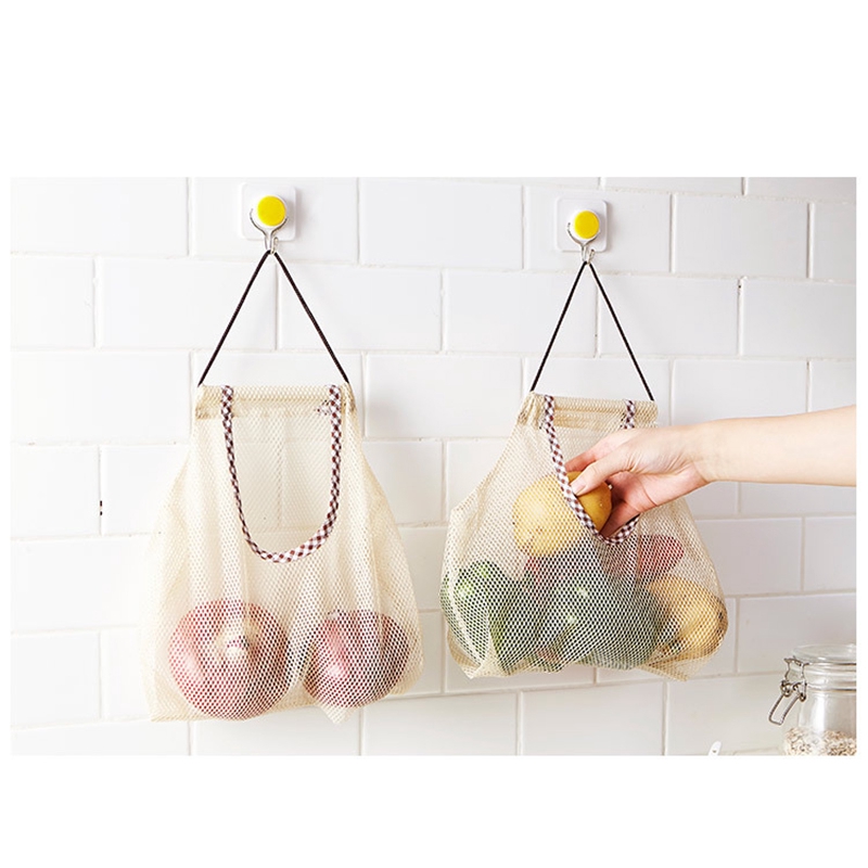 Túi Lưới Treo Tường Đựng Hành Tỏi Rau Củ Quả Tiện Dụng Cho Nhà Bếp