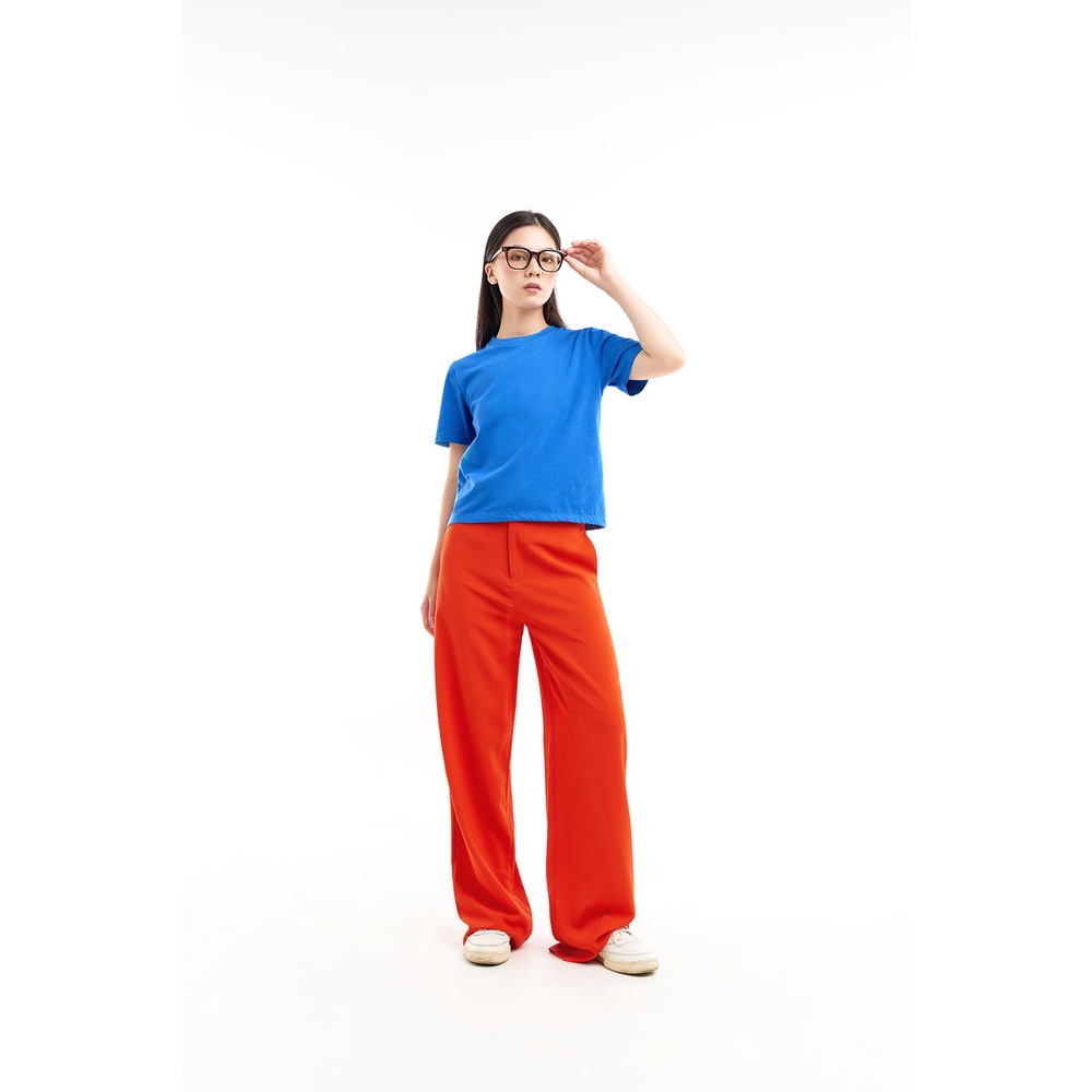 DOTTIE - Áo thun trơn căn bản nữ xanh dương T0526