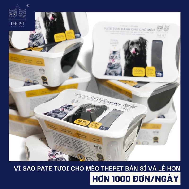 Pate tươi The Pet cho chó mèo hộp 1kg