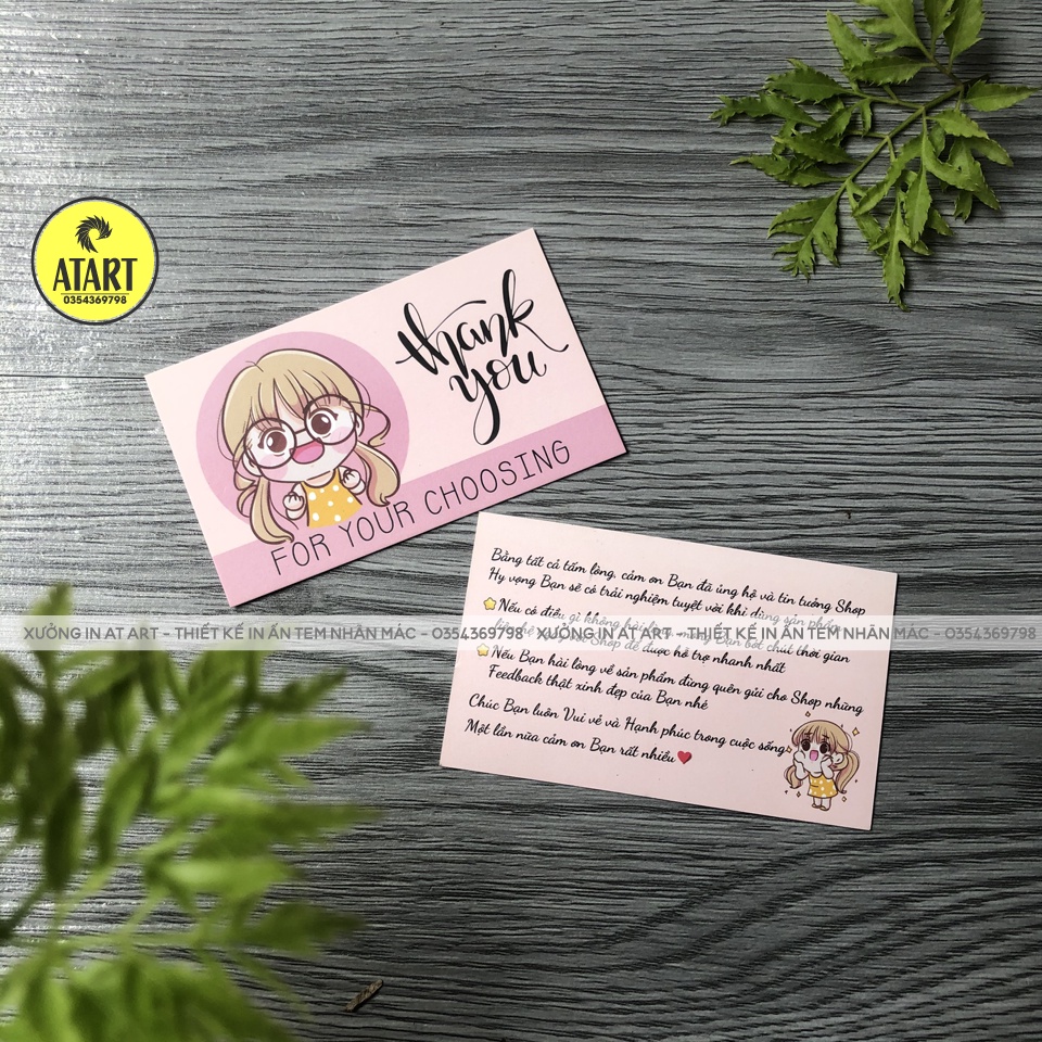 100 - 200 card bo góc thank you - card shop - IN THEO YÊU CẦU