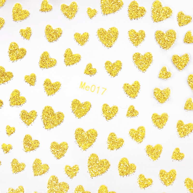 Miếng Dán Trang Trí Móng Tay 3D DIY Hình Trái Tim Nhiều Màu