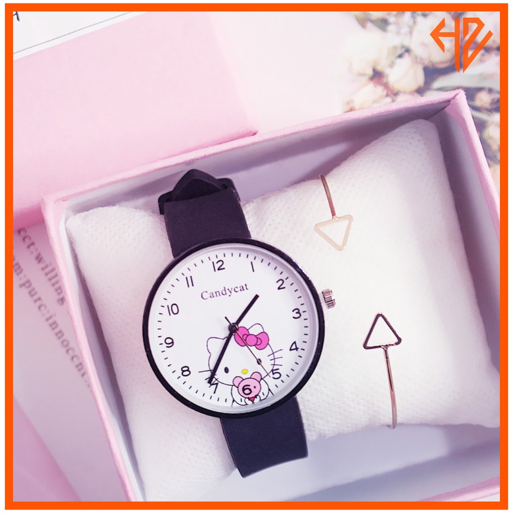 Đồng Hồ Nữ Dây Cao Su D259 HELLO KITTY Dễ Thương