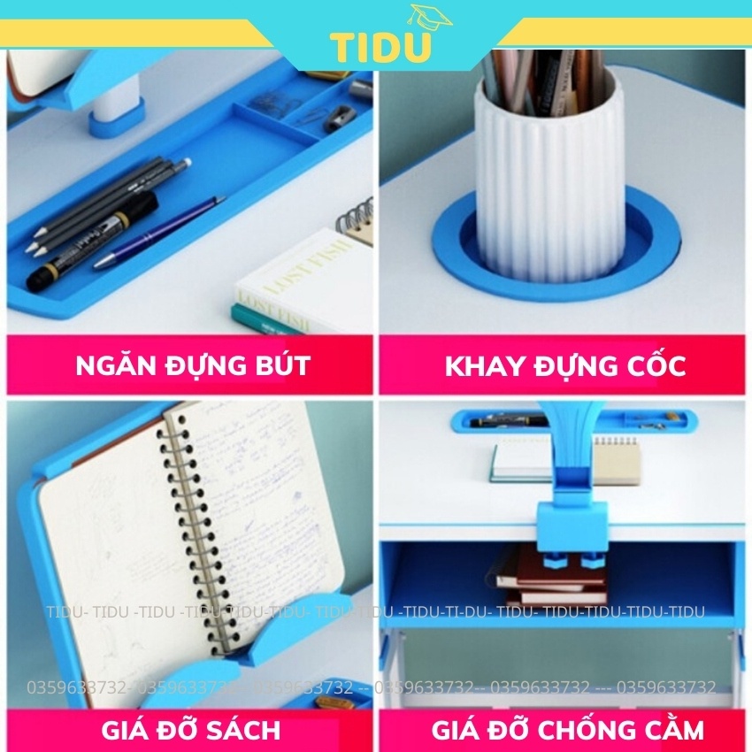 bộ bàn ghế chống gù chống cận thông minh cho học sinh Tidu Z40 kích thước 50x80 bàn ghế có thể nâng hạ độ ca0