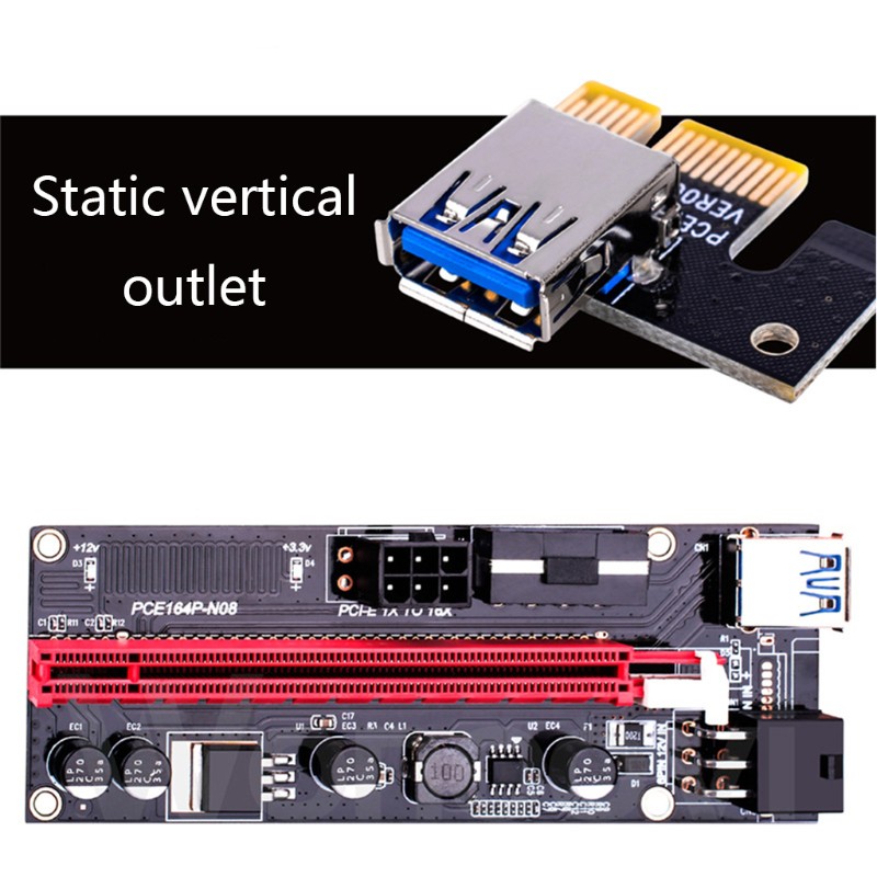 Card Mở Rộng Pcie 009 Express 1x 4x 8x 16x 009s Gpu Dual 6pin Sata 15pin Cho Btc Miner