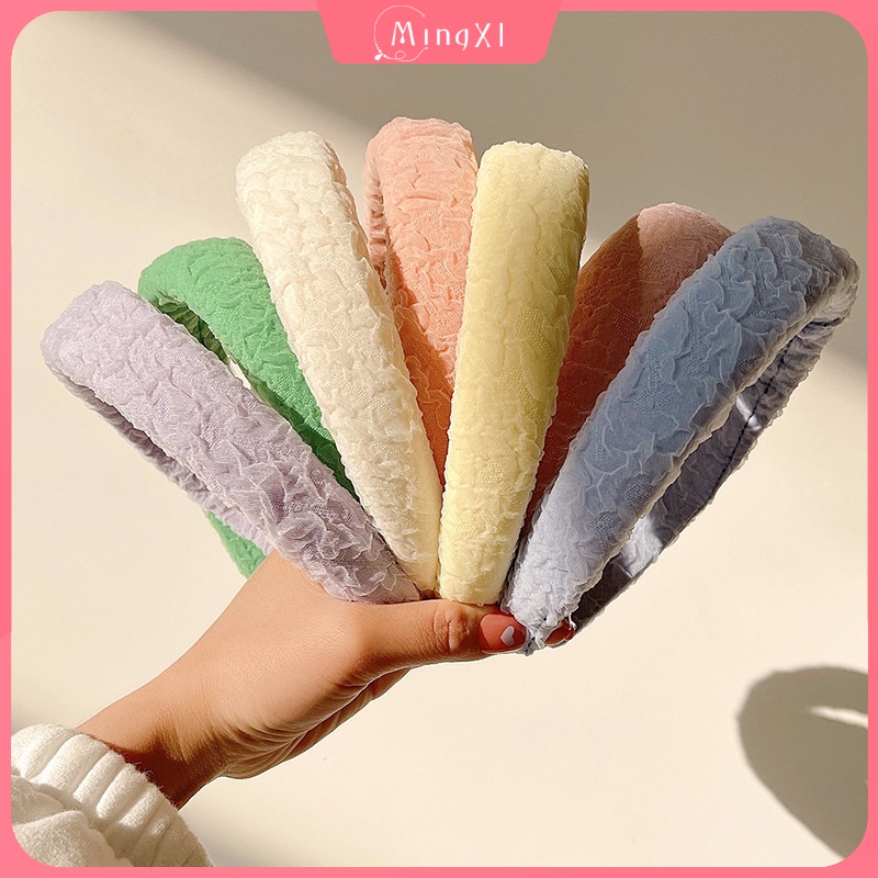 Băng Đô Cài Tóc Bản Rộng Bằng Xốp Màu Sắc Macaron Phong Cách Hàn Quốc Dễ Phối Đồ Cho Nữ