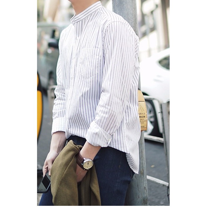 Áo sơ mi nam cổ trụ sọc Hot trend 2021 | BigBuy360 - bigbuy360.vn