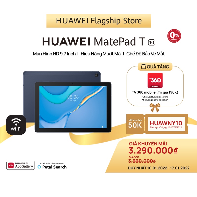 [Mã ELMALL10 giảm 10% đơn 500K] Máy Tính Bảng HUAWEI MatePad T 10 | BigBuy360 - bigbuy360.vn