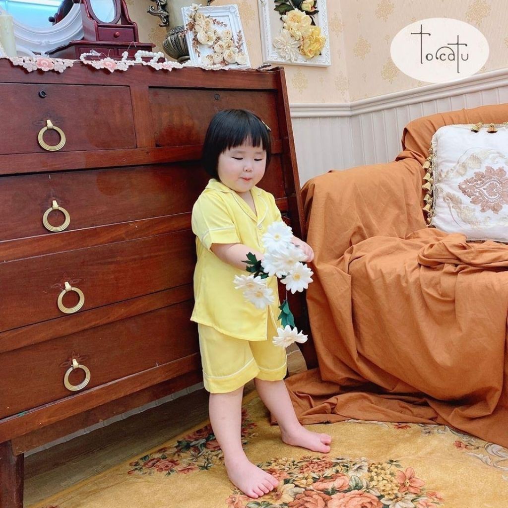 [HÀNG LOẠI 1]PIJAMA Lụa Cộc Tay Tạo Sự Thoải Mái Cho Bé Từ 6 Tháng Đến 10 Tuổi