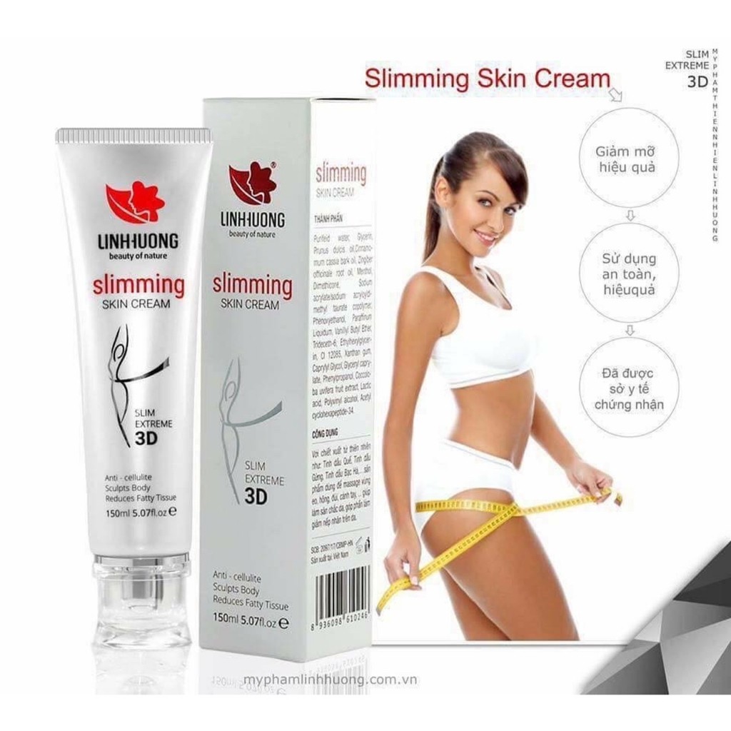 Kem Tan Mỡ 3D Linh Hương Slimming Skin Cream - Gỉam Hẳn Mỡ Bụng, Eo, Đùi An Toàn Hiệu Qủa