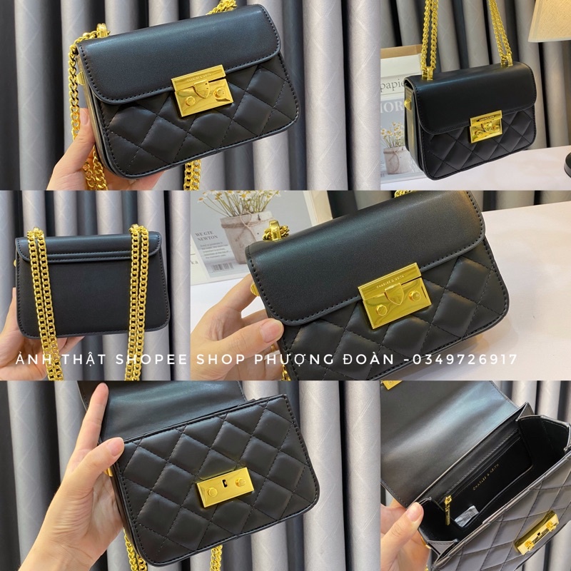 Túi C.K XUẤT khuy nhọn trần trám size 19cm