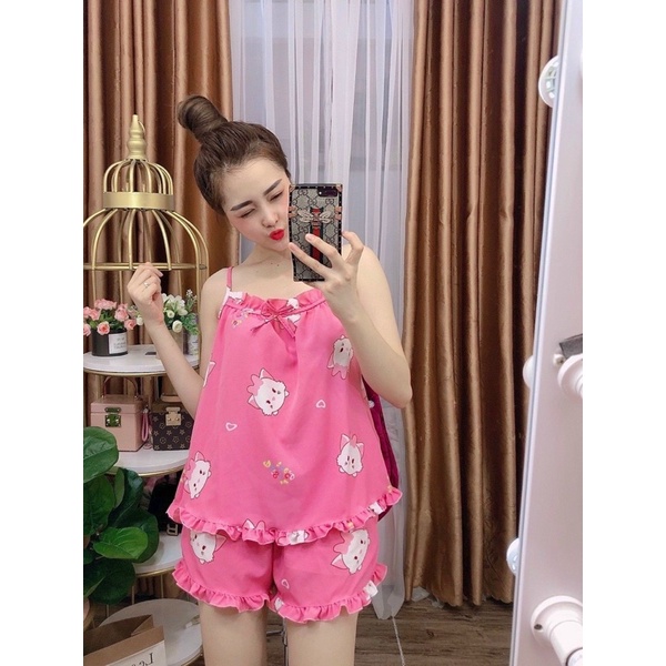 đồ bộ mặc nhà dạo phố chất lụa satin mềm mịn from chuẩn thoải mái