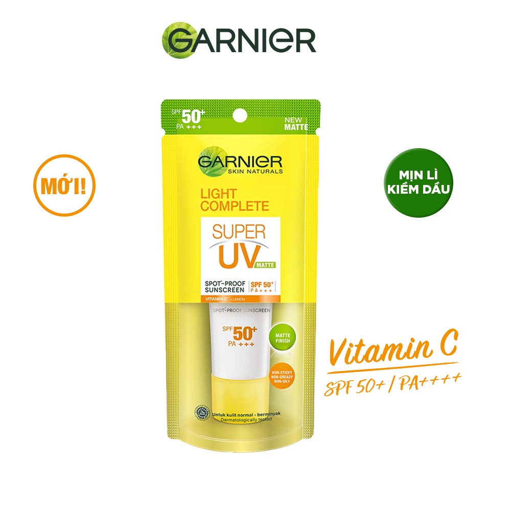 Kem Chống Nắng Kiềm Dầu. Sáng Da Garnier Light Complete Super UV Matte SPF50+/PA+++ 15ml