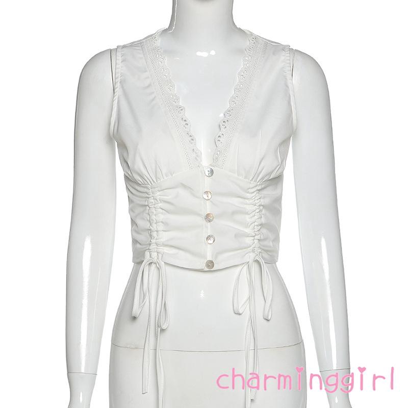 Áo Thun Sát Nách Cổ Chữ V Gợi Cảm Cho Nữ