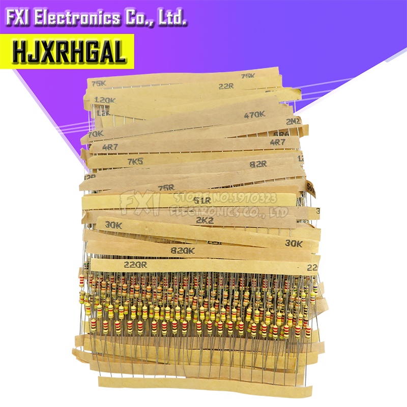 Set 860 Điện Trở Màng Carbon 1 / 4W 5% 43 Giá Trị * 20 Cái 1R - 1M Ohm 0.25W
