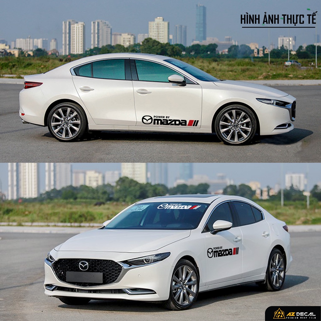 Tem Dán Xe Ô Tô Logo Mazda | DVTOT-13 | Decal Team Sticker Dán Sườn Cản Sau Kính Lái Cánh Cửa Xe Hơi Oto