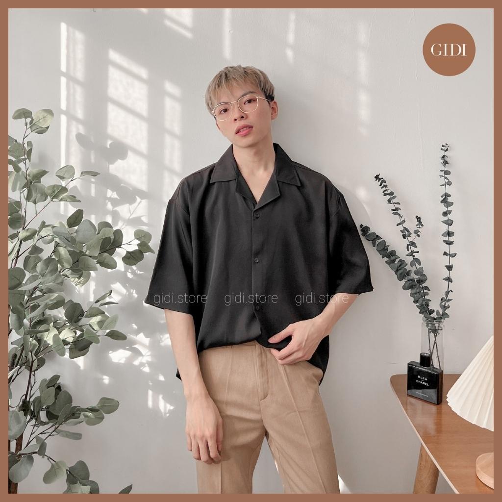 Áo Sơ mi cổ VEST - Nam Nữ Unisex form rộngmàu TRẮNG/ ĐEN (Ảnh thật 100%)