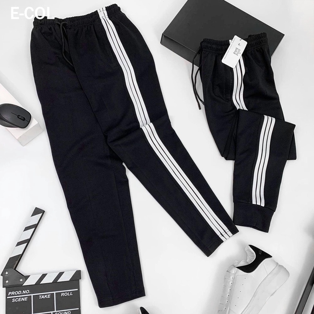 Quần jogger Nam Ba Sọc Thun poly ống buông
