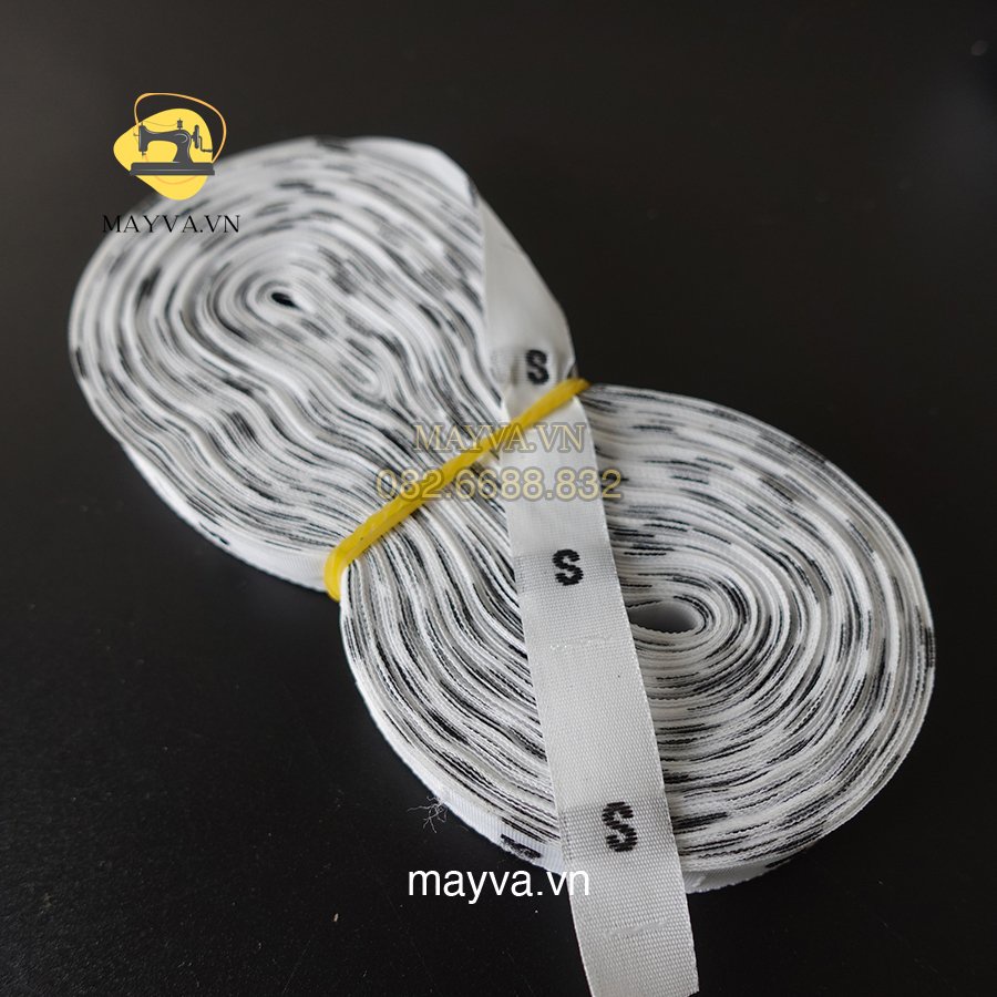 Mác vải size chữ S, M, L, XL