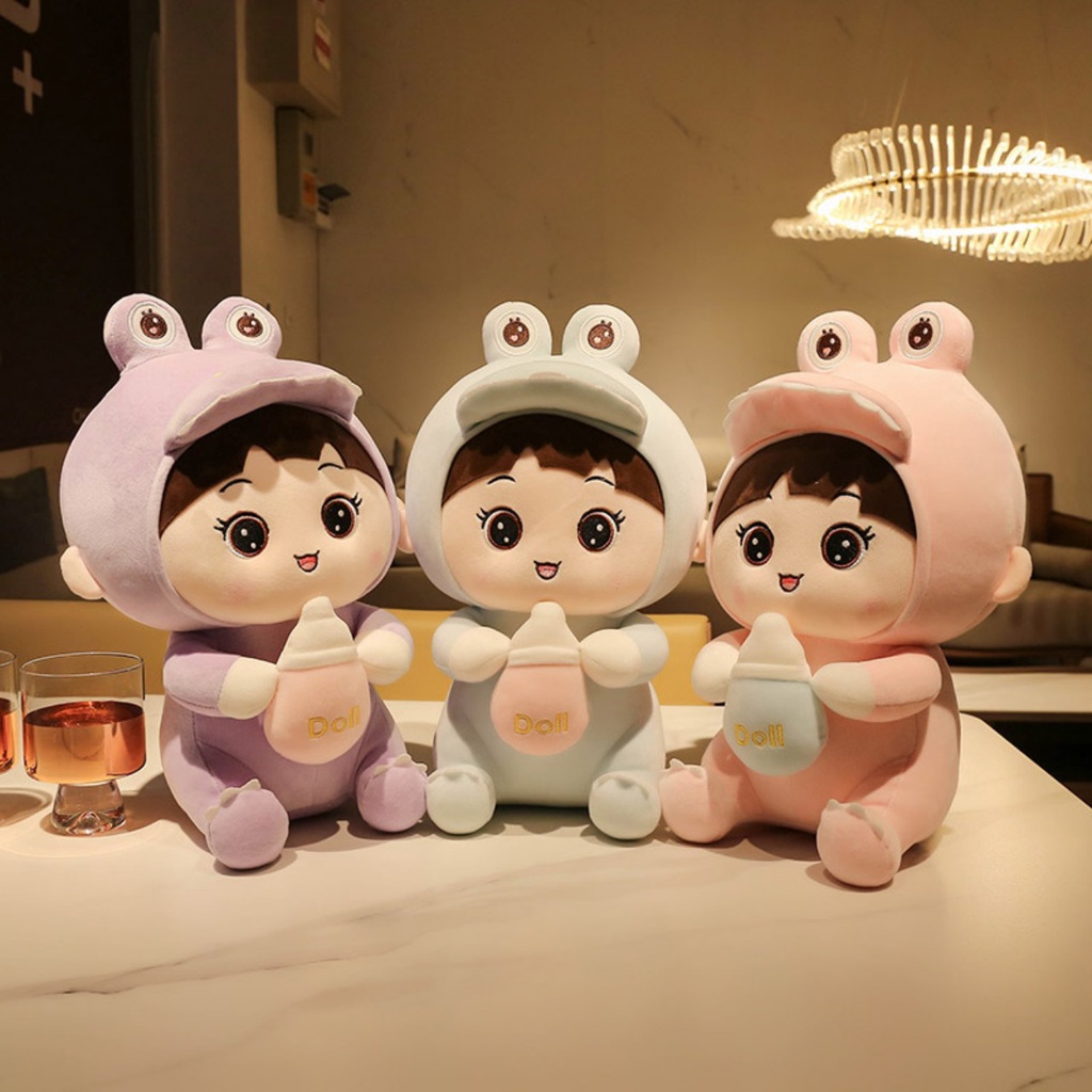 gấu bông em bé ôm bình sữa, gấu bông em bé doll, gấu bông quà tặng, gấu bông cao cấp, gấu bông ship hỏa tốc