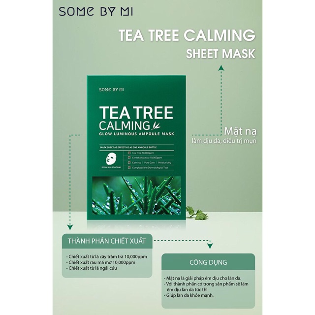 [Chính Hãng] Lẻ Miếng Mặt Nạ Tràm Trà Some By Mi Tea Tree Calming