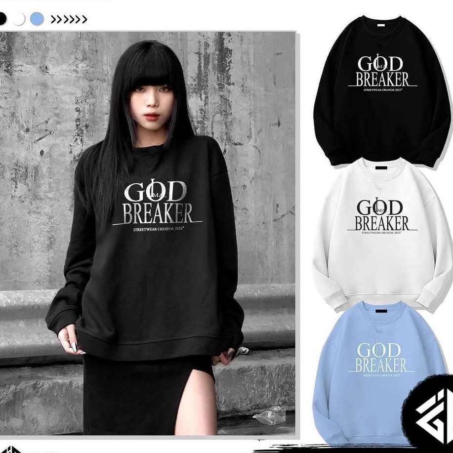 Áo Sweater Basic Màu Xanh Dương iMA God Breaker