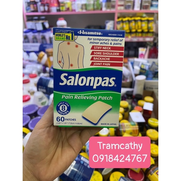 Salonpas mỹ 60 miếng nguyên hộp nguyên seal