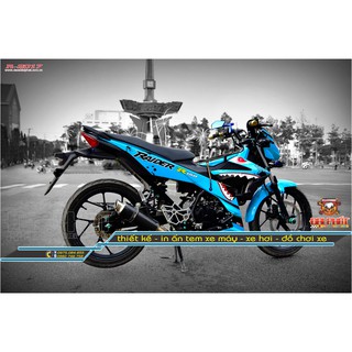 Tem Trùm Xe Raider Cá Mập Xanh Ngọc - R-2017