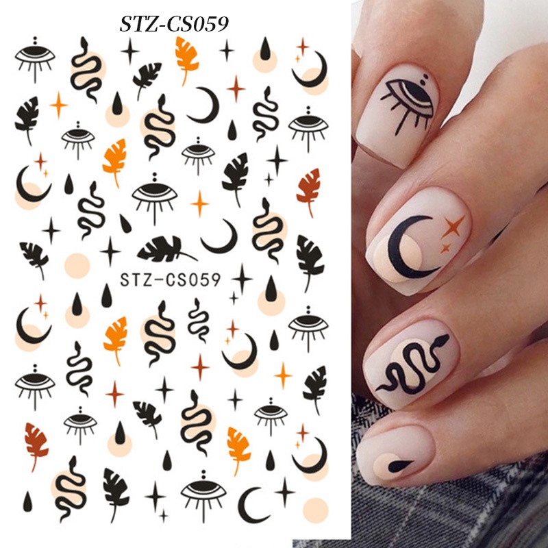 [Hàng mới về] Miếng Dán Trang Trí Móng Tay Thủ Công Thiết Kế Hình Lá Cây/Hình Halloween 3D