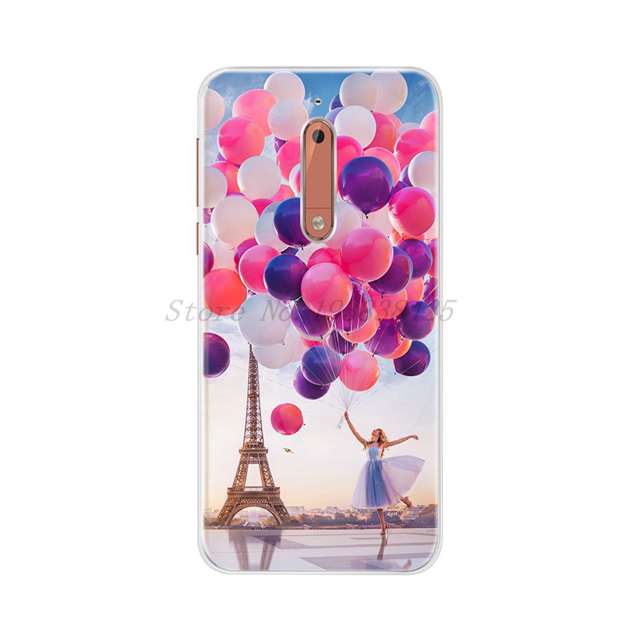 Ốp điện thoại silicon mặt nhám in họa tiết cho Nokia 5 Nokia5 2017 TA-1024 TA-1053 TA-1044