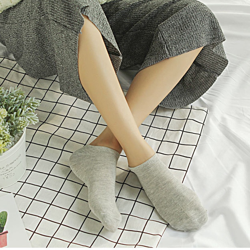 Tất nữ cổ thấp xuất Nhật màu trơn cá tính vớ giấu giày chất dệt kim mềm mại co giãn 4 chiều thoáng khí LUMINA TN037