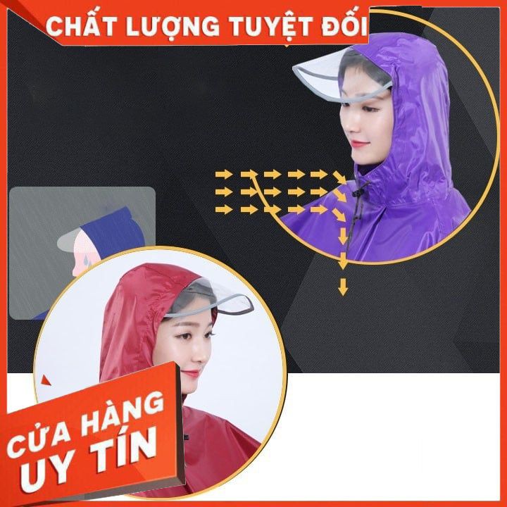 Áo mưa 2 đầu kích thước to nhất có kính che chắn mặt [XẢ KHO]