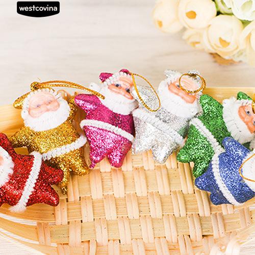 Set 6 Phụ Kiện Trang Trí Giáng Sinh Tạo Hình Ông Già Noel Dễ Thương