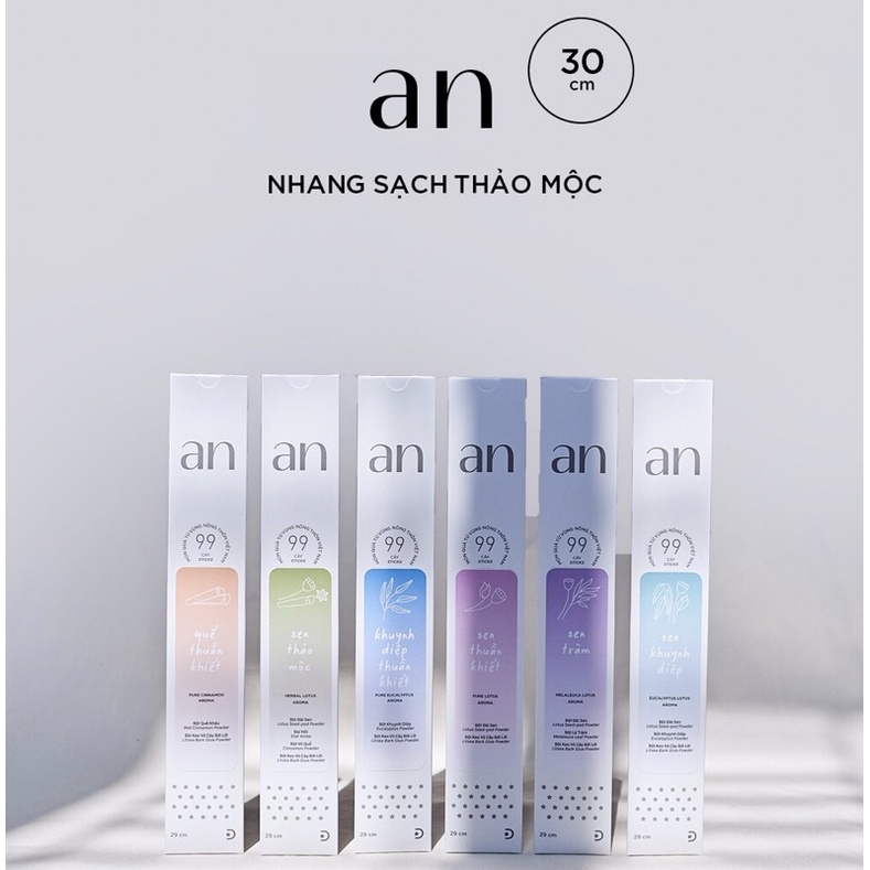 [Đất Phú Farm]. AN - Nhang Sen Thảo mộc (3 tấc) - Nhang thơm dịu nhẹ, an toàn cho không gian sống