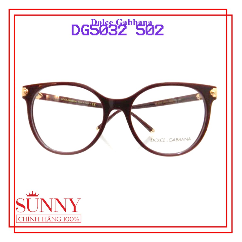 Gọng kính nam nữ chính hãng Dolce &amp; Gabbana DG5032 màu sắc thời trang, thiết kế dễ đeo bảo vệ mắt