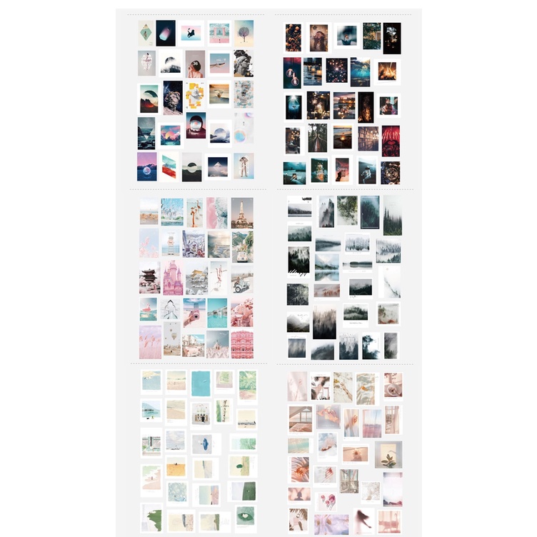 Bộ 50 miếng dán hình kích thước lớn dùng trang trí văn phòng phẩm