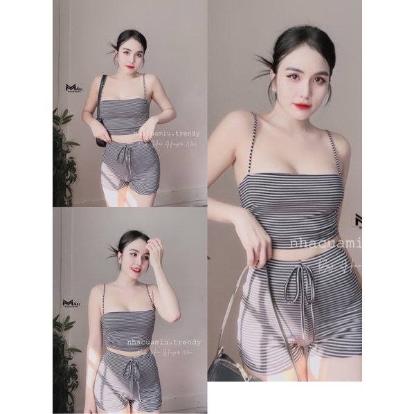 set áo crotop + quần short