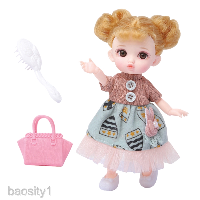 Búp Bê Baosity 1 / 16cm Mặc Đồ Thời Trang Cho Bé Gái Có Thể Di Chuyển 12 Khớp