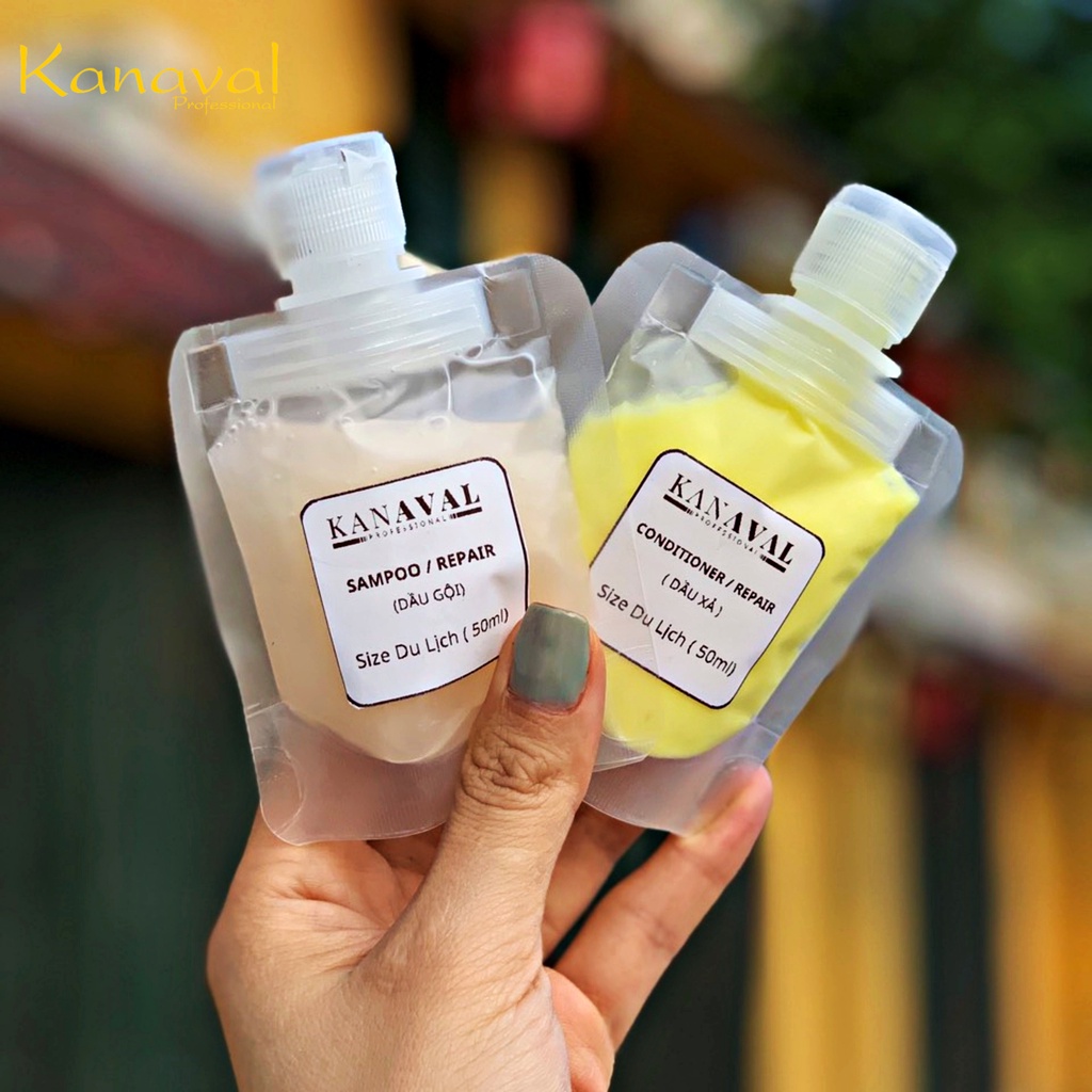Combo Dầu Gội Dầu Xả Kanaval Hương Nước Hoa Giảm Rụng Tóc Kích Thích Mọc Tóc Size Du Lịch 50ml