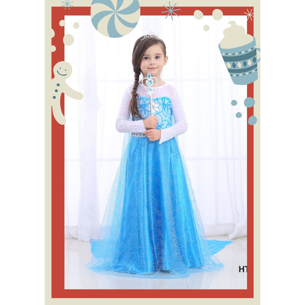 Váy Đầm bé gái công chúa Elsa Frozen cho bé.