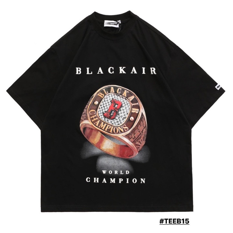 Áo phông Blackair chính hãng 100% Cotton 2 chiều hình nhẫn champion