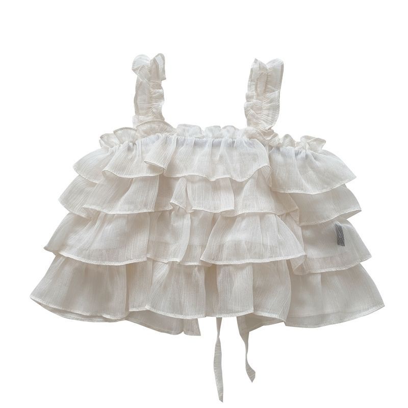 Bộ Áo Voan Không Tay + Quần Short Thời Trang Mùa Hè Hàn Quốc Mới 2022 Dành Cho Bé Gái