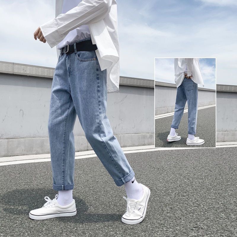 Quần jean nam baggy basic LB , ống suông màu xanh sáng  nhiều size,  BGSH9