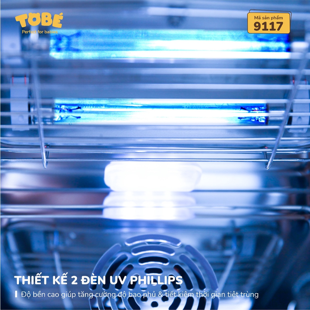 Máy tiệt trùng UV WIN 01 Tobé tiệt trùng UV, sấy khô, bảo quản đồ dùng của bé dung tích 17L hàng cao cấp